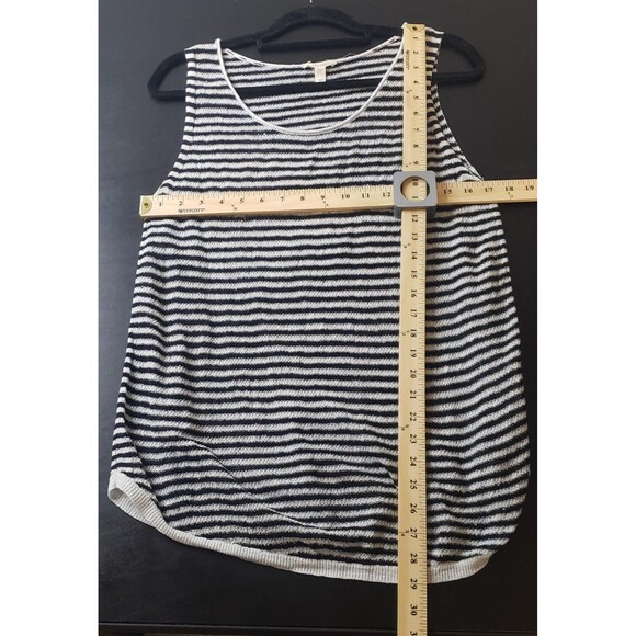 Eileen Fisher Sweater Womens Medium Stripe Organic Linen Tank Top Knit Pullover - Picture 5 of 7